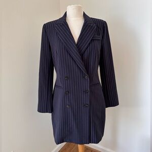 Express Navy Striped Double-Breasted Blazer Dress